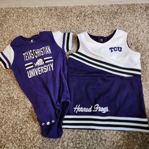 TCU Girls Cheerleader Outfit and Onesie